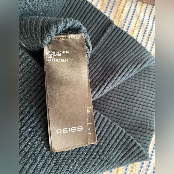 Reiss lara knit dress In Dark Green Size Small Long Sleeve Off Shoulder - Picture 11 of 13